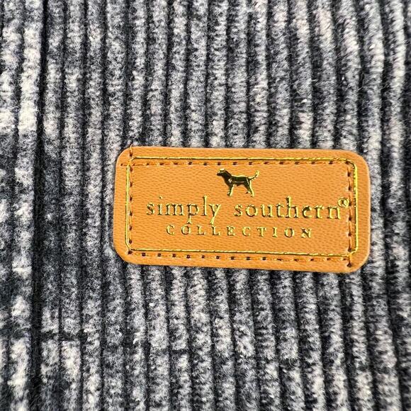 Simply Southern Gray Acid Wash Corduroy Jacket Sherpa Collar Distressed Size L - Picture 7 of 13